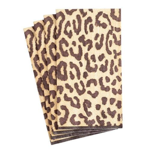 Caspari Leopard Zanzibar Paper Guest Towel Napkins - 15 Per Package