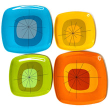 Load image into Gallery viewer, Atomic Melamine Salad Plates Set of 4- Green