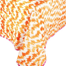 Load image into Gallery viewer, Caspari Reversible Kantha Table Cover in Orange & Fuchsia Modern Moiré