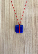 Load image into Gallery viewer, Kappos Ellsworth Kelly Blue Square with Red Stripe Necklace