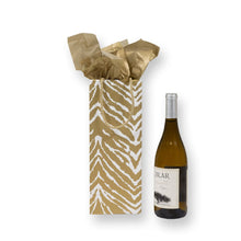 Load image into Gallery viewer, Caspari Go Wild Gold &amp; White Wine &amp; Bottle Gift Bag
