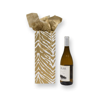 Caspari Go Wild Gold & White Wine & Bottle Gift Bag