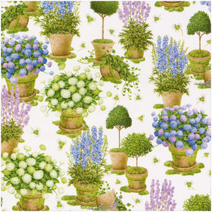 Caspari Potted Hydrangeas Gift Wrap - One 30" X 8' Roll