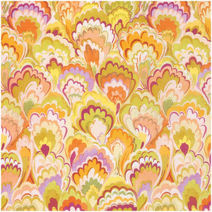 Caspari Marbled Ceramica Raspberry & Chartreuse Gift Wrap - One 30" X 8' Roll