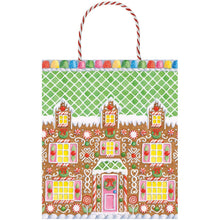 Load image into Gallery viewer, Caspari Gingerbread House Large Gift Bag 10&quot;L x 4.75&quot;W x 11.75&quot;H - includes 1 bag