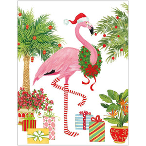 Caspari Christmas Flamingo Boxed Cards