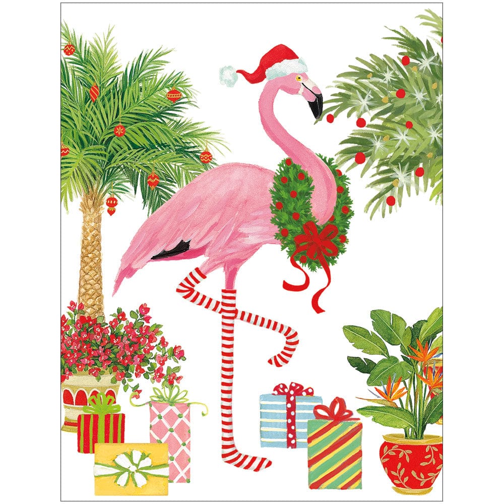 Caspari Christmas Flamingo Boxed Cards