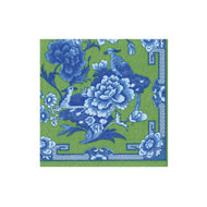 Caspari Green And Blue Plate Paper Cocktail Napkins