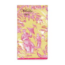 Load image into Gallery viewer, Caspari Silk Road Toile Chartreuse Guest Towel