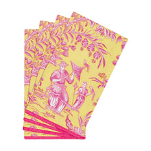 Load image into Gallery viewer, Caspari Silk Road Toile Chartreuse Guest Towel