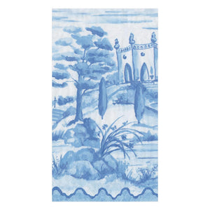Caspari Tuscan Toile Paper Guest Towel Napkins in Blue