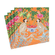 Caspari Monkeys Paper Cocktail Napkins in Orange - 20 Per Package