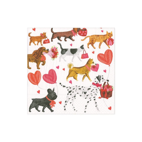 Caspari Valentine Parade Paper Cocktail Napkins - 20 Per Package