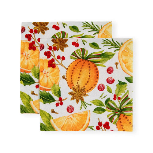 Caspari Orange Spice Paper Cocktail Napkins - 20 Per Package