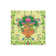 Caspari Wicker Basket Paper Cocktail Napkins in Green - 20 per Package