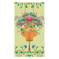 Caspari Wicker Basket Guest Towel Napkins in Green- 15 Per Package