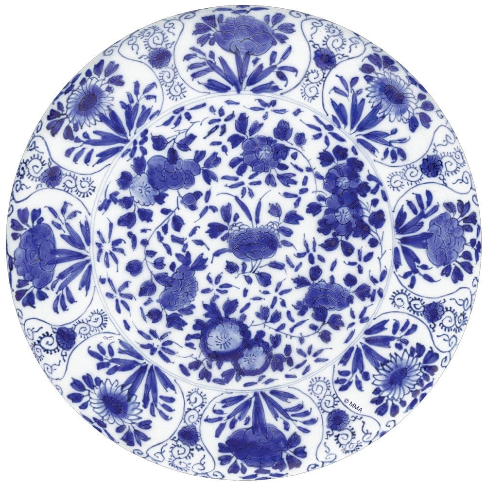 Caspari Blue Delft Die-Cut Placemat