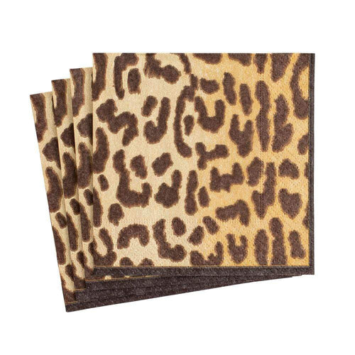 Caspari Leopard Zanzibar Paper Cocktail Napkins - 20 Per Package