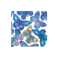 Caspari Butterflies Paper Cocktail Napkins- Blue