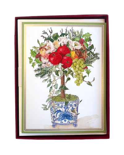 Caspari Fruit Topiary Holiday Boxed Cards