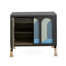 Load image into Gallery viewer, Jonathan Adler Arcade Leather Clad Cabinet