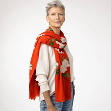 Load image into Gallery viewer, Edo Blossoms and Butterflies Embroidered Shawl