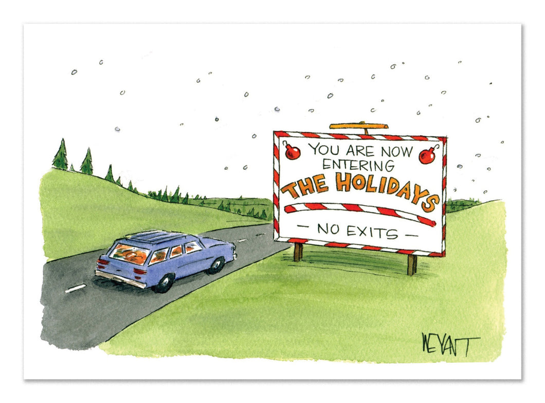 Entering the Holidays  Cartoon Christmas Card Set