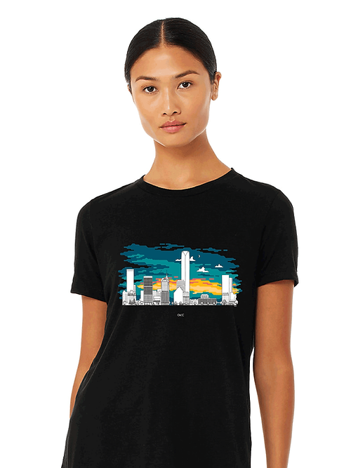 Downtown OKC Glow T-Shirt- Black