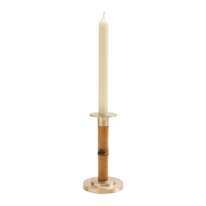 Caspari Small Bamboo Candlestick in Light Brown - 1 Each