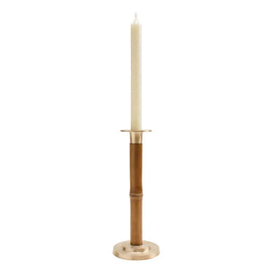 Caspari Large Bamboo Candlestick in Light Brown - 1 Each