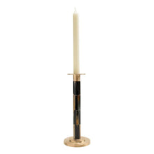 Load image into Gallery viewer, Caspari Large Horn and Bamboo Candlestick in Dark Brown - 1 Each