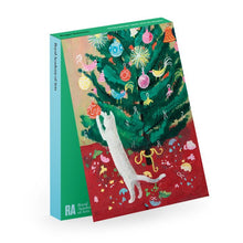 Load image into Gallery viewer, Cat and Tree by Duvoisin Christmas Note Card Pack of 10