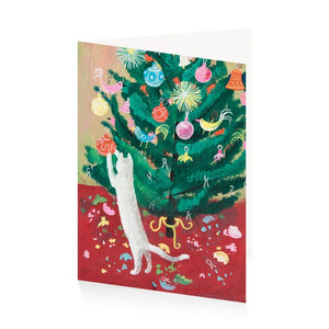 Cat and Tree by Duvoisin Christmas Note Card Pack of 10