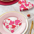 Caspari Painted Hearts Die-Cut Paper Linen Party Napkins - 15 Per Package