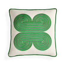 Load image into Gallery viewer, Adler Pompidou Green Quatrefoil Pillow
