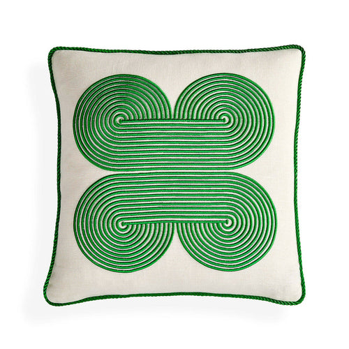 Adler Pompidou Green Quatrefoil Pillow