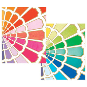 Caspari Color Wheel Assorted Foil Boxed Note Cards