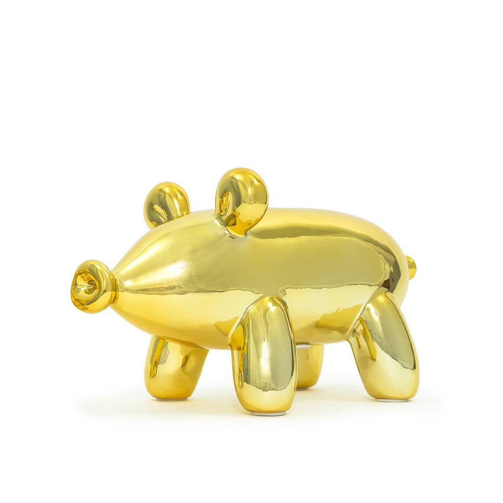 Balloon Piggy Money Bank- Gold