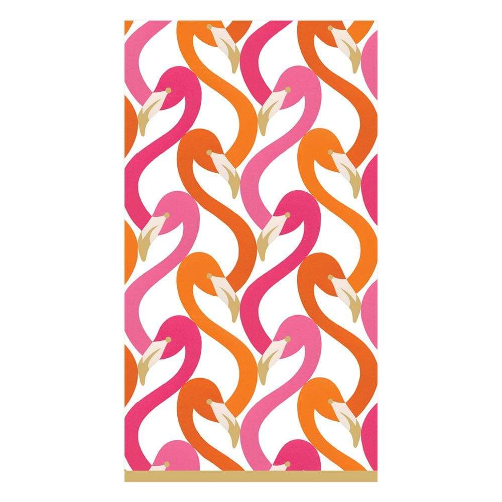 Caspari Flamingo Flock Paper Guest Towel Napkins