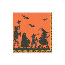 Load image into Gallery viewer, Caspari Halloween Parade Paper Cocktail Napkins in Ivory &amp; Orange