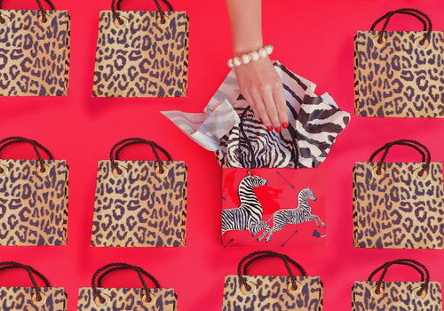 Caspari Zanzibar Leopard Gift Bag