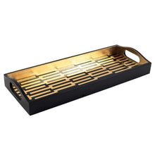 Load image into Gallery viewer, Caspari Zipper Lacquer Bar Tray in Black &amp; Gold