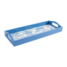 Load image into Gallery viewer, Caspari Pagoda Toile Lacquer Bar Tray - Blue