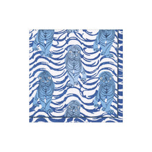 Load image into Gallery viewer, Caspari Tiger Stripe Paper Cocktail Napkins in Blue