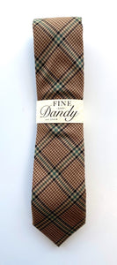 Fine and Dandy Tan Glen Plaid Wool Tie
