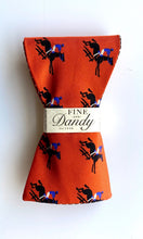 Load image into Gallery viewer, Fine and Dandy Orange Equestrian &amp; Glen Plaid Reversible Bow Tie