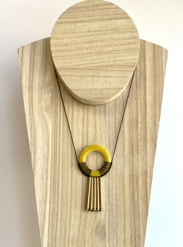 Kappos Gold Channel Tassel Necklace