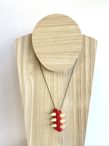 Kappos Red and Cream Zigzag Necklace