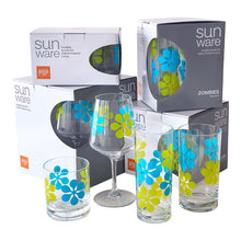 Load image into Gallery viewer, Modfest Acrylic Stemmed Wine Glass Set- Blue/Green