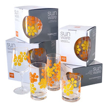 Load image into Gallery viewer, Modfest Acrylic Stemmed Wine Glass Set- Yellow/Orange